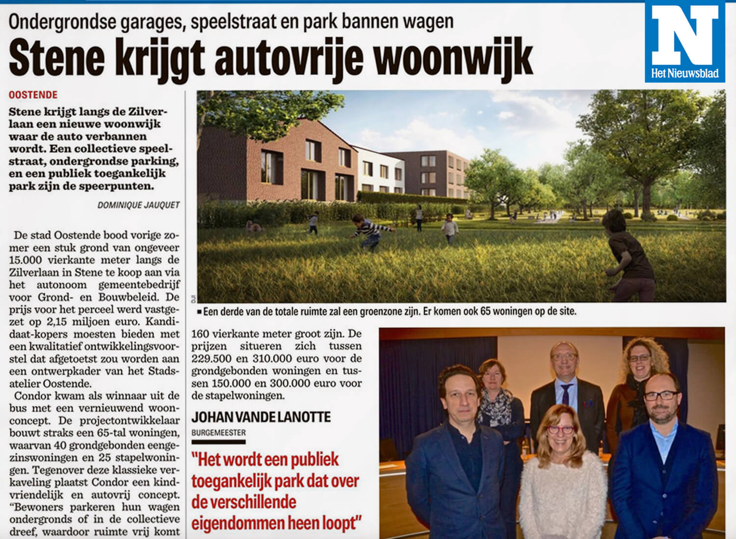 Stenehof, Oostende in het Nieuwsblad