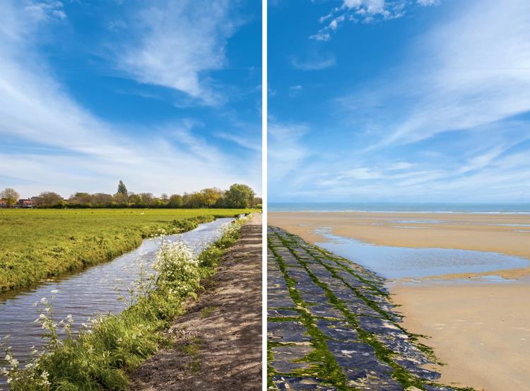 Tussen strand en polders